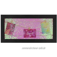MIK Funshopping Bilderrahmen Collage Foto-Karten-Halter inkl. 3 Klammern an Leine und mit Hintergrund im Wendepailletten-Design rosa