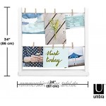 Umbra Hangit Collagen Fotorahmen Tisch-Bilderrahmen mit 9 Wäscheklammern ideal für Fotos Bilder Postkarten und Mehr Weiß Holz