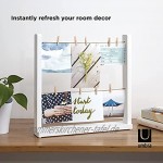 Umbra Hangit Collagen Fotorahmen Tisch-Bilderrahmen mit 9 Wäscheklammern ideal für Fotos Bilder Postkarten und Mehr Weiß Holz