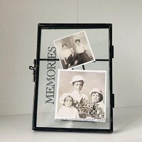 Wiegemesser Geschenke Erinnerungen ~ 6 x 4 Vintage Schwarz Metall und Glas Foto Clip Rahmen