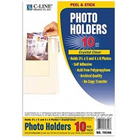 C-Line 70346 Fotohalter zum Abziehen und Aufkleben für Fotos der Größe 8,9 x 12,7 cm und 10,2 x 15,2 cm transparent 10 Stück