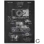 HSFFBHFBH Vintage Poster Kamera Patent Leinwand Malerei Wandkunst Antike Kamera Poster Retro Wandbilder Fotografie Dekoration 20x30cmx3pcs Ungerahmt