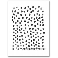 HYFBH Schwarzweiss-Punkt-Aquarell-abstrakte Malerei drucken Schlafzimmer Moderne Leinwandplakat-Wandbild Wohnzimmer-Kunst-Dekor 60x80cm 24x32in Innerer Rahmen