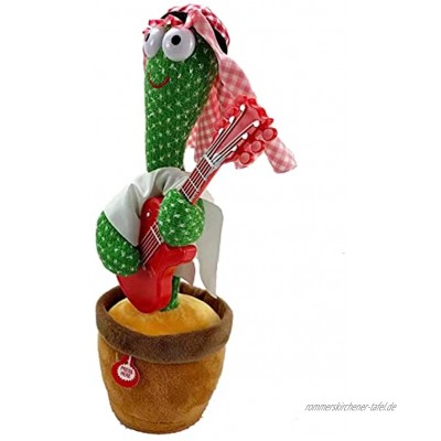Kaktus Tanzen Spielzeug,32cm 8 Beliebte LiederSingen Und Tanzen Kaktus Mit Gitarre Dekoration Lustige Frühkindliche Bildung Kinderspielzeug