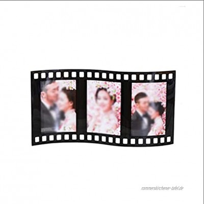 ROEWP Bilderrahmen Kristall-Foto-Rahmen 5-Zoll-Koreanisches kreatives Foto-Studio-Hochzeits-Foto-Baby-Dreifach-Foto-Rahmen-Glas-Einstellung schwarz Dekoration Color : Black