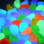 WINOMO 100stk Leuchtende Pflastersteine Kiesel Steinen Glow in the Dark für Aquarium Fish Tank Kies Dekorationen für Garten Hof