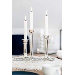 Brillibrum Design Kerzenleuchter 19 cm edel versilbert anlaufgeschützt Kerzenhalter Silber eckig modern für Stabkerzen Kerzenständer