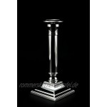 Brillibrum Design Kerzenleuchter 19 cm edel versilbert anlaufgeschützt Kerzenhalter Silber eckig modern für Stabkerzen Kerzenständer