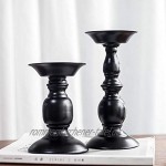 Chytaii 2 Stück Kerzenständer aus schwarzem Metall Kerzenhalter für Hochzeit Party Tischdekoration Geschenke