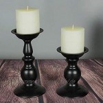 Chytaii 2 Stück Kerzenständer aus schwarzem Metall Kerzenhalter für Hochzeit Party Tischdekoration Geschenke