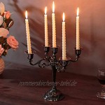 DaoRier Kerzenständer 5-armig Kerzenleuchter Schwarz 27cm Hoch Kerzenhalter Metall Leuchter für Hochzeit Kandelaber Abendessen Esstisch Dekoration