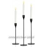 Hossejoy Kerzenständer 3er Set Eisen Kerzenhalter Kerzenleuchter Romantisches Vintage Kerzen Ständer Tischdeko für Hochzeit Party Weihnachten