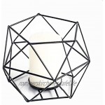 JUNGEN 2er Set 3D Geometrisch Kerzenständer Kerzenhalter Metall Vintage Kerzenständer Teelichthalter Deko Tischdeko für Hochzeit Weihnachten Wohnzimmer 13 × 10 cmSchwarz