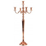 Lifestyle & More Kerzenständer 5-armig Kerzenleuchter Kandelaber aus Metall Rosé Gold Höhe 121 cm