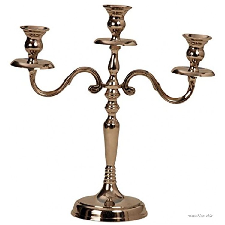 Lifestyle & More Moderner Kerzenständer Kerzenleuchter 3-armig aus Metall in Silber Höhe 31 cm