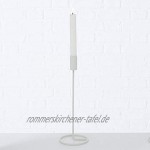 LS-LebenStil 3X Kerzenständer Weiß Matt Metall Set Kerzen-Halter Kerzenleuchter Stabkerzen