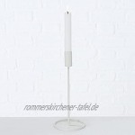 LS-LebenStil 3X Kerzenständer Weiß Matt Metall Set Kerzen-Halter Kerzenleuchter Stabkerzen