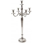 Mendler Kerzenleuchter HWC-D81 Kerzenständer Leuchter Kerzenhalter 5-armig aus Aluminium 80cm massiv 2,2kg Farbe: Silber