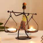 Mousyee Kerzenhalter Metall 2 Stücke Kerzenhalter Schmiedeeisen Kerzenhalter in Kleines Mädchen Geformt Romantisch und Vintage Tragbare Dekorative Eisen Kerzenständer für Wohnkultur