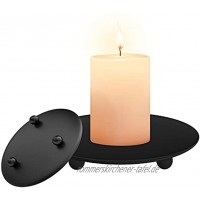 Navani Kerzenhalter,2 Stück Kerzenständer Schwarz  Rund Retro Kerzenständer Schwarz Metall