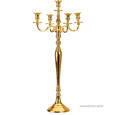 Unbekannt Kerzenständer 5-armig Kerzenleuchter 80cm Farbe Gold Kandelaber