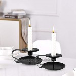 XGzhsa Kerzenständer Schwarze Kerzenhalter 4-teilige Metall-Kerzenständer mit Griffen kreative Kerzendekoration für Valentinstag Weihnachten Hochzeitsfeier Abendessen schwarz