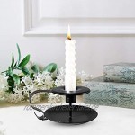 XGzhsa Kerzenständer Schwarze Kerzenhalter 4-teilige Metall-Kerzenständer mit Griffen kreative Kerzendekoration für Valentinstag Weihnachten Hochzeitsfeier Abendessen schwarz