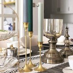 YAVO-EU Kerzenhalter Kerzenständer Kandelaber Dekoration Vergoldetes Metall Vintage für Valentinstag Weihnachts Hochzeit Essen 6,5 x 15 cm