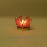 aqasha® Lotus Teelicht groß aus Capiz Muschel Rosa Natur Qualität Kerzenhalter Windlichter Teelichthalter Dekoration 8 cm x 8 cm x 5 cm