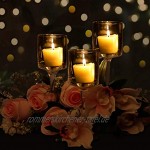 Belle Vous 3-er Pack Teelichthalter Glas 3 Größen – Transparente Hohe Kerzenständer Glas Kerzenhalter Glas Kerzenständer Gross – Ideal für Hochzeit Wohnaccessoires Tischdeko Geschenk