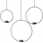 Boltze 3tlg. Teelichthalter Circle schwarz aus Metall zum Hängen Metallkreis 3 Größen