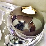 DRULINE 3er-Set Teelichthalter Silber Keramik Teelicht Kerzenhalter Deko Shabby