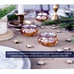 Feste Feiern Teelichthalter Rosso 4er Set Glas Orange Altrosa Rose´ Kerzenhalter Deko Windlicht farblich changierend Tischdeko Tafel