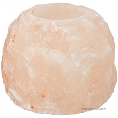 HIMALAYA SALT DREAMS Teelichthalter Rock Kristallsalz aus Punjab Pakistan Orange ca. 700 g