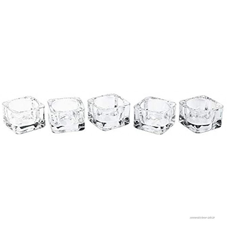 IKEA Glasig Teelichthalter transparentes Glas 5 x 5 cm 5 Stück