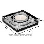 My IMPLEXIONS Edler Teelichthalter Lotus 1 veredelt mit Swarovski Kristallen Funkelnde Tischdeko Moderne Dekoration 1 Stück Schwarz