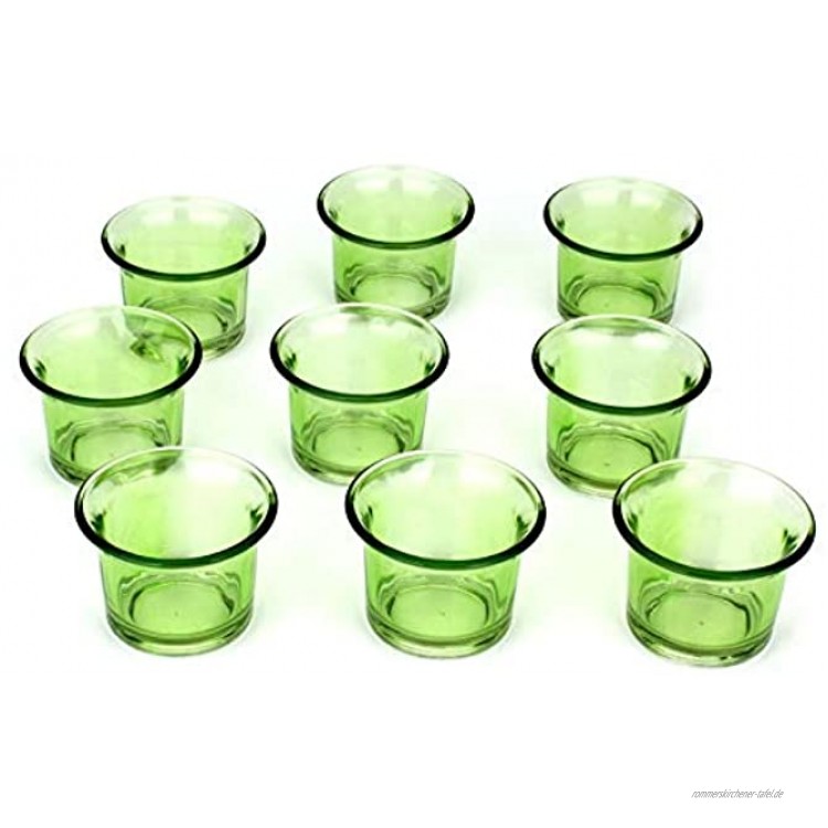 NoNa 4,5 cm Teelicht-Gläser Neun im Set GRÜN Teelichtglas Kerzenglas Kerzengläser Teelichthalter