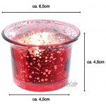 Novaliv 6 Teelichtgläser konisch 6,5cm Glastopf rot Kerzenhalter Tischdekoration