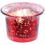 Novaliv 6 Teelichtgläser konisch 6,5cm Glastopf rot Kerzenhalter Tischdekoration