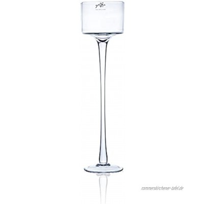 Sandra Rich Kerzenhalter Teelichthalter auf Fuß H. 35cm D. 9cm Glas rund