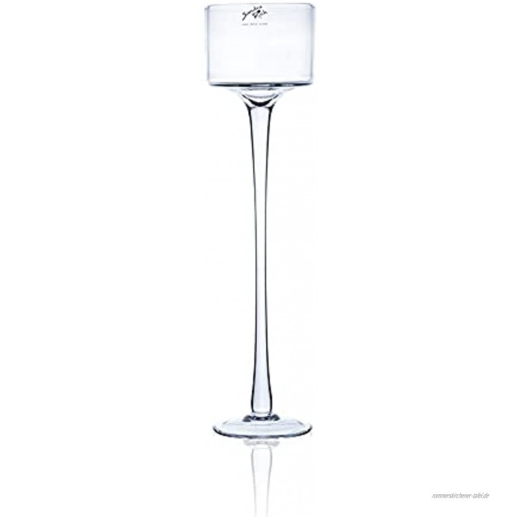 Sandra Rich Kerzenhalter Teelichthalter auf Fuß H. 35cm D. 9cm Glas rund