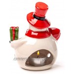 Teelichthalter Schneemann mit Geschenk Windlicht Weihnachtsdekoration H 15cm