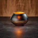 Villeroy und Boch Manufacture Swirl Teelichthalter 7 cm Kristallglas Schwarz Bronze