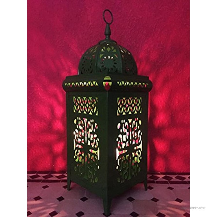 Orientalische Laterne aus Metall Safiye 41cm | orientalisches Windlicht | Marokkanische Metalllaterne für draußen als Gartenlaterne oder Innen als Tischlaterne | Marokkanisches Gartenwindlicht