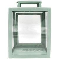 WB wohn trends Metall-Laterne Mint-grün 25x18x13cm für LED-Kerzen Seitenwände aus echtem Glas Farbauswahl möglich