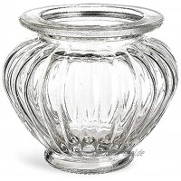Annastore 12 x Windlichter aus Glas im Vintage-Look H 9 cm bauchig Teelichtgläser Kerzengläser 12 Gläser