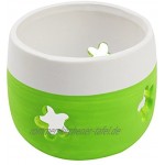 com-four® 3X Windlicht aus Keramik- Bunte Teelichthalter für EIN gemütliches Ambiente Kerzenhalter mit bunten Blumen-Motiven 03 Stück Keramik