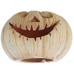 Dekoleidenschaft Windlicht Kürbis aus Terracotta Ø 29 cm Halloween-Deko für Drinnen & Draussen Gruselkürbis Kürbislaterne,