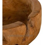Leonardo Terra Windlicht mit Teaksockel Höhe 27 cm handgefertigtes Klarglas und Holz 084409