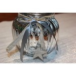 VOSS Windlicht Kugel aus Glas mit Holzstern 11 x 10 cm Silber